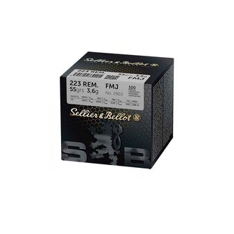 Sellier &amp; Bellot .223REM FMJ 55GRS BULK (100RDS)