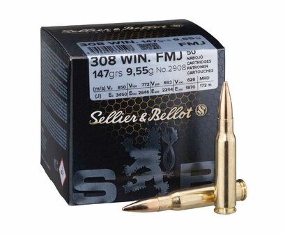 Sellier &amp; Bellot .308 Win. FMJ 147 Grain bulk