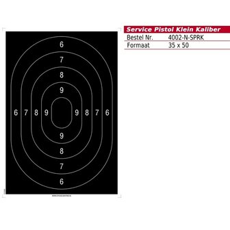 Schmid Paper Target Smallbore Service Pistol, 35x50, 1 Target