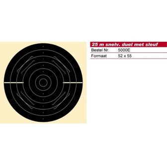 Schmid Paper Target 25m Pistol Rapid Fire/Duel with Slanted Mounting Slots, NOT Numbered, 52x55, 1 Target