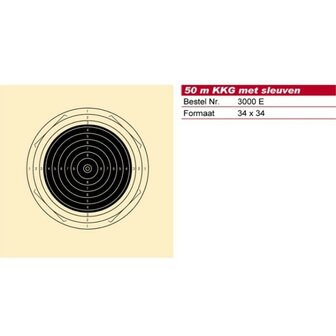 Schmid Paper Target 50m Smallbore Rifle with Slanted Mounting Slots, 34x34, 1 Target