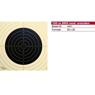 Schmid Paper Target Center 100m Woerden, 26x26, 1 Target