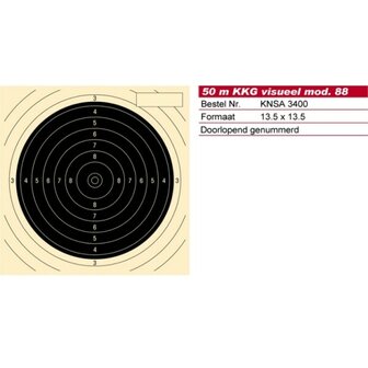 Schmid Paper Target Center 50m Smallbore Rifle, Numbered, KNSA Logo, 13,5x13,5, 1 Target