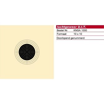 Schmid Paper Target 10m AirRifle, Numbered, KNSA Logo, 10x10, 1 Target