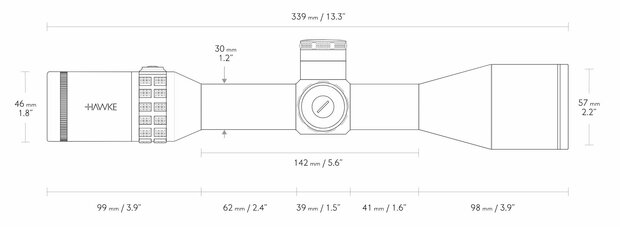 Hawke Sidewinder 30SF 4-16x50 30mm, SF, IR 10x 1/2 Mil Dot