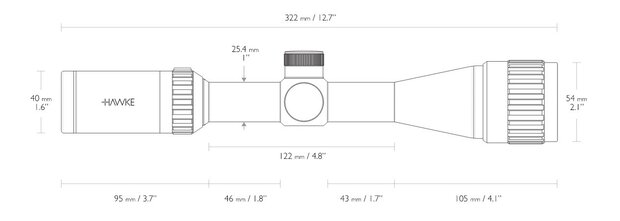 Hawke Vantage IR 3-9x40 AO Mildot